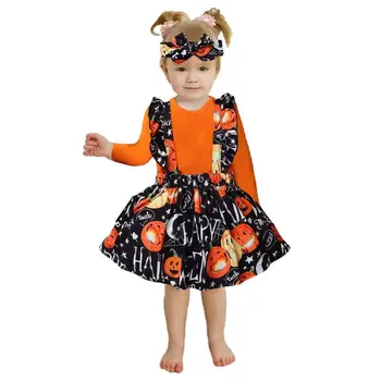 Helovino kostiumai mergaitėms Helovino kombinezono šortai Kostiumas Ruffle ilgomis rankovėmis Helovino kostiumai vakarėliams Mažylis