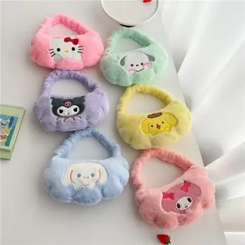 Kawaii Sanrio Pliušinis krepšys Hello Kitty Kuromi pečių krepšys Tote makiažo laikymo maišelis Mergaitės dovana mokyklos sezono pradžiai