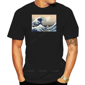Popkiller Japonų Ukiyoe Hokusai Wave Classic Cut Crewneck marškinėliai Animaciniai marškinėliai vyrai Unisex New Fashion marškinėliai Laisvas dydis