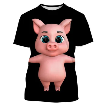 Juokingi kiaulės marškinėliai vyrams 3D Print Animal Vyriški marškinėliai Juokingi trumpomis rankovėmis Oversized Tops Trikotažiniai marškinėliai Vyriški drabužiai Kiaulės drabužiai