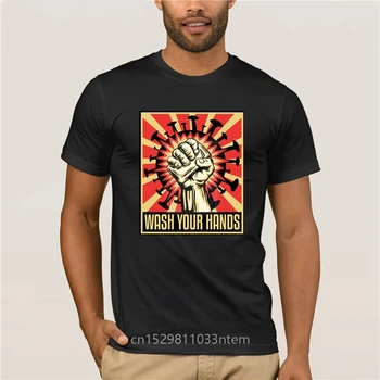 marškinėliai vyrai nusiplaukite rankas Gatvės trumpomis rankovėmis 100% medvilninis rendy Creative Graphic marškinėliai Viršus