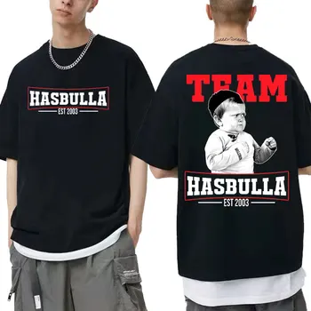Funny Team Hasbulla Magomedov Marškinėliai Rusija Mini Chabib Blogger Fighting Meme marškinėliai Vyrai Oversized Tshirt Vyriški gerbėjų dovanėlės Trišakiai