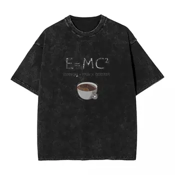 oversized išskalbti marškinėliai E=MC2 paprasti marškinėliai Juokingi energija Populiarūs marškinėliai moteriškai vasarai Y2K Fun Custom Top trikotažas