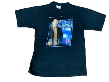 Vtg WWF Dwayne Johnson The Rock Smack Down Tour 2002 marškinėliai SZ. XL VGUC