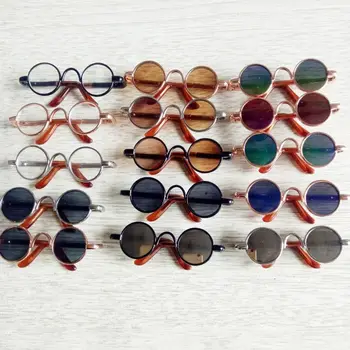 10 spalvų vaikų mergaičių dovanų priedai 1/4 BJD mieli apvalaus rėmo akiniai drabužiai 10cm lėlės pliušinės lėlės akiniai