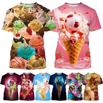 Ledai 3D spausdinimas Vasariniai marškinėliai trumpomis rankovėmis Vyrai Moterys Vaikai Mada Laisvalaikio Harajuku marškinėliai Šaunūs aukštos kokybės marškinėliai