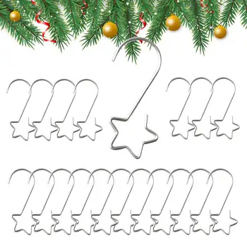 Ornamentiniai kabliukai 20vnt maži spiraliniai ornamentiniai kabliukai Kalėdoms Mažos vielos pakabos Kalėdų eglutės dekoravimo kabliukai Snaigei