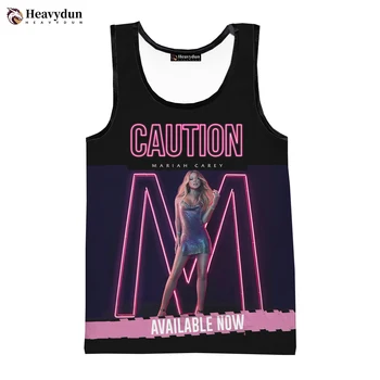 Mariah Carey 3D Printed Tank Tops Vyrai Moterys Vasaros mada Laisvalaikio marškiniai be rankovių Unisex Hip Hop Streetwear Oversized Tops