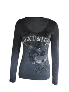 Vintažiniai nėrinių marškiniai ilgomis rankovėmis su V formos iškirpte - Retro Grunge estetinis viršus vientisos spalvos - Fairy Pullover marškinėliai