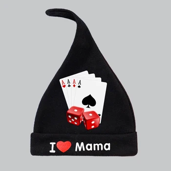 Pokerio skrybėlė Baby I Love Papa Mama Printed Kids Children Megztos kepurės Medvilnės naujagimiai Kūdikiai Kūdikiai Mergaitės Berniukai Kepurės Pritaikyta visuma