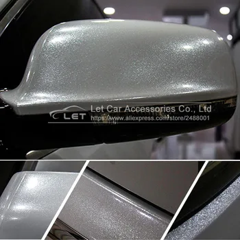 automobilio stilius Aukštas blizgus sidabras Deimantinis perlų blizgučių vyniojimo vinilo plėvelė Blizgus sidabro deimantų blizgučių automobilio lipdukas