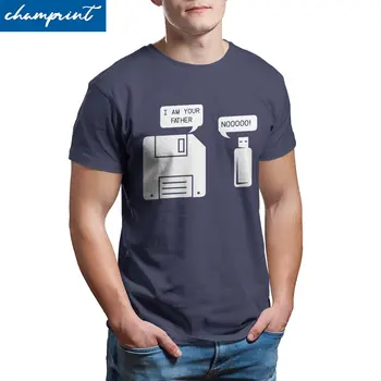 USB diskeliai Vyriški marškinėliai Aš esu tavo tėvas Geek Unikalūs marškinėliai trumpomis rankovėmis Apvalaus kaklo marškinėliai Medvilnės suaugusiųjų viršūnės