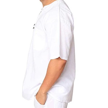 Drabužiai Vyriški marškinėliai trumpomis rankovėmis Minkštas Vienspalvis Vasaros paplūdimio pėdkelnės Palaidinė Tunika V Kaklas Kvėpuojantis laisvalaikis