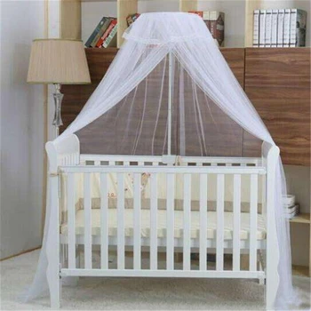 Baby Bed Mosquito Tinklo dangtelis su nėriniais sulankstomas ir kvėpuojantis tinklinis tinklas su Royal Court stiliaus baldakimu lovelėms