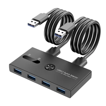USB 3.0 2 jungiklis 4 iš KVM prijungimo stoties spausdintuvo bendrinimo įrenginio monitoriaus adapteris KVM keitiklis