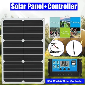 Saulės plokščių rinkinys 1000W saulės kolektorius 18V saulės elementas 10A-60A valdiklis Automobilių karavanas Kempingas Lauko baterija Saulės baterijų komplektas