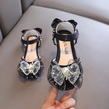 Dydis 21-36 Mergaičių sandalai Elegantiški princesės butai Vaikų šokių spektaklio batai Patogūs vaikai Mada Neslidūs Pusiau sandalai