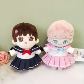 2 tipai 20cm Korėjai Kpop EXO lėlių drabužiai Mieli studentų uniformos kostiumas Įdarytos žaislinės lėlės Pliušinis stabui Lėlės žaislai Dovana