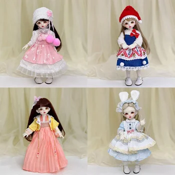 Lėlių drabužiai 1/6 Bjd Lėlių persirengimo drabužiai 30cm Princesės lėlės sijono suknelės komplektas Lėlių aksesuarai Vaikų mergaičių žaislų dovana
