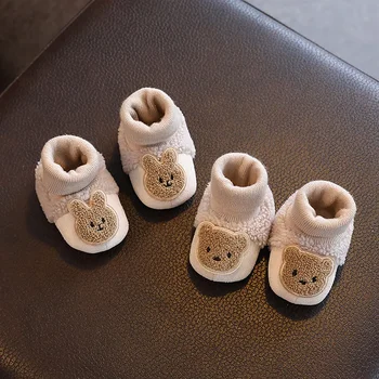 kūdikių batai minkštu padu mažyliai 1 metų naujagimiai berniukai ir mergaitės sutirštėję ir šilti rudenį ir žiemą nekrenta