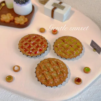 Lėlių namelis Miniatiūrinių daiktų modeliavimas Obuolių pyragas Mini antgalisTop Aukšta arbata Desertas Lėlių namai Priedai Virtuvės maisto modelis BJD žaislai