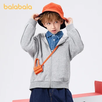 Balabala Toddler 2023 Boy Coat Autumn New Hooded vidutinio ilgio madinga siuvama striukė