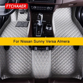 FTCHAAER Custom automobilių grindų kilimėliai Nissan Sunny Versa Almera Auto Carpets Foot Coche Accessorie