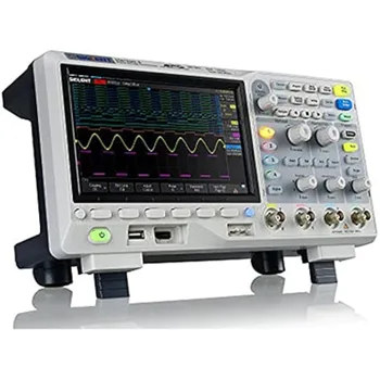 Siglent Technologies SDS1104X-E 100Mhz skaitmeninis osciloskopas 4 kanalai Standartinis dekoderis, Pilka