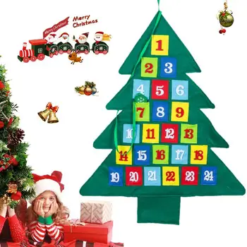 Felt Christmas Tree Advent Calendar Countdown To Christmas 24 Days Felt Advent Calendar Felt Advent Calendar with 24 Pockets DIY