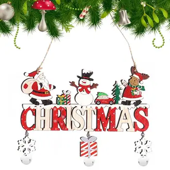 Medinis nykštuko pasveikinimo ženklas Gnome ornamento kalėdinių laiškų plokštelės su mielu nykštuku, kad sukurtų kalėdinę nuotaiką lango sienai