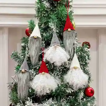 Naujos Kalėdos Beveidės lėlės Kalėdų senelis Kabantis ornamentas Kalėdų eglutės pakabukai Linksmų kryžkalnių dekoravimas namams Navidadas Naujieji metai