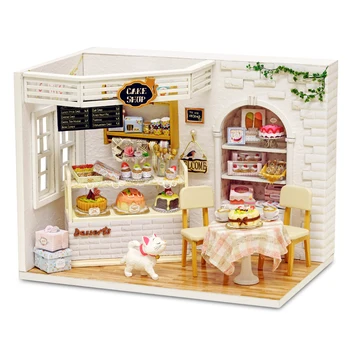 Pasidaryk pats lėlių namelio tortas Dienoraštis Miniatiūrinis medinis namas su baldais Dovana paaugliams, suaugusiems