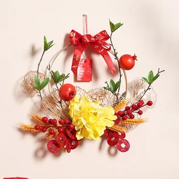 1PC Pagrindinis Kinų Naujųjų metų talismano dekoravimas 40CM(H) Imituotas hortenzijos Naujųjų metų pakabukas
