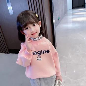 1-6 metų mergaitė rudens vėžlys plius aksominė raidė Rožinis megztinis Vaikų butikas Drabužiai Merginos