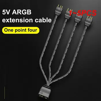 1~5PCS ARGB skirstytuvas 5V 3 kaištis nuo 1 iki 4 universalus 33,5 cm pagrindinės plokštės ARGB prailginimo kabelis su apsauga darbalaukiui