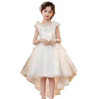 MODX Vaikiški drabužiai vasaros vaikiška suknelė kilimo ir tūpimo tako fortepijono pasirodymo suknelė trumpomis rankovėmis mergaitė princesė suknelė