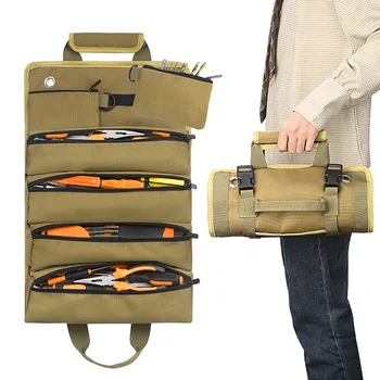 Hardware Tool Bag Portable Roll Up Tool Organizer Oxford audinio laikymo krepšys su 2 nuimamais maišeliais
