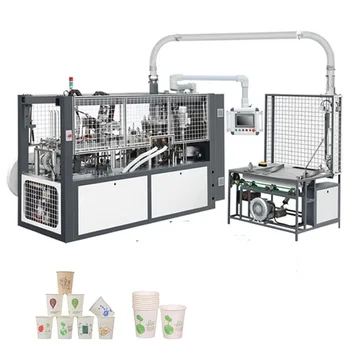 Yugong prekės ženklo automatinis dvigubos sienos popierinių kavos puodelių gaminimo aparatas Ripple karšto gėrimo kavos arbatos popieriaus gaminių gamybos mašinos