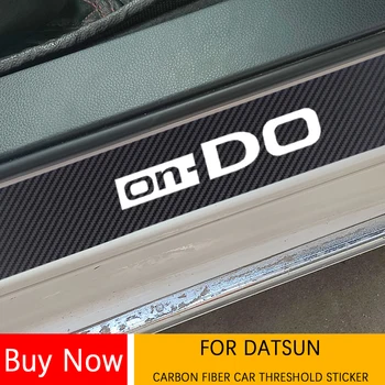Datsun GO I GO+ I mi-DO on-DO redi-GO Go-Cross Anglies pluošto automobilio durų slenksčio pedalo įbrėžimo plokštelės lipdukai Automobilių priedai