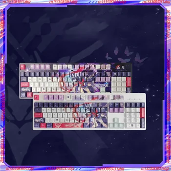 HC104 žaidimo animacija anime tema mechaninė klaviatūra pbt klavišo dangtelis gali būti karštas pasukamas du balto fono ir temos stiliai