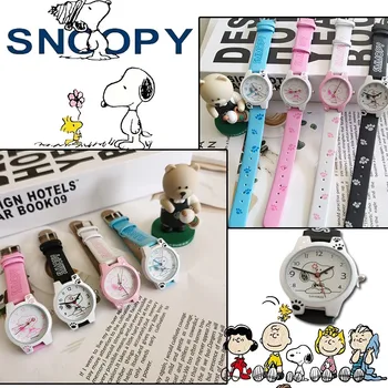 Nwe Snoopy vaikų animacinis filmas Periferinė ranka Mados tendencija Laisvalaikio berniukai Kvarcinis laikrodis Mergaitės Elektroninė kvarcinio laikrodžio apyrankė