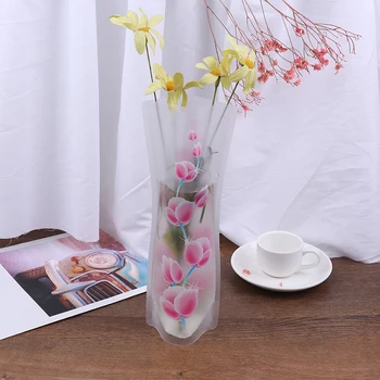 Nešiojama sulankstoma vaza Biuro namų dekoravimas Atsitiktinė PVC plastikinė gėlių vaza