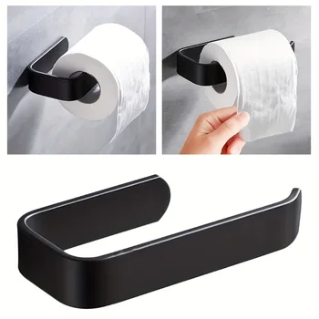 Akrilo popieriaus ritininis laikiklis Juodas tualetinio audinio pakaba Nemokama perforavimo popieriaus lentyna Vonios kambario aksesuarai WC audinių pakabos virtuvės popierius