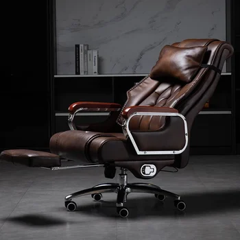 Mobilios atlošiamos biuro kėdės Odinis poilsio kambarys Sulankstomos prabangios kėdės Pasukamos atpalaiduojančios itališkos 