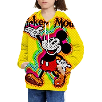 Disney serialas Merginos Peliukas Mikis Džemperiai su gobtuvais Animacinis filmas Atsitiktinis pavasaris Rudens džemperiai Drabužiai 3D ilgomis rankovėmis Gobtuvas su gobtuvu 1-14 metų