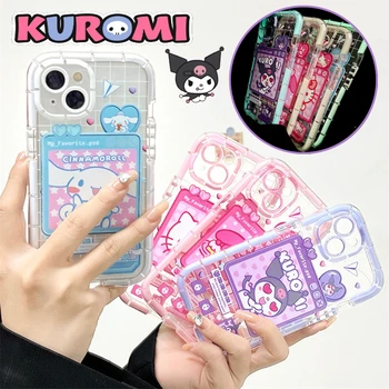 Sanrio Hello Kitty telefono dėklas, skirtas IPhone 11 12 13 14 Pro Max Xr Xs animacinis telefono dangtelis Anime skaidrus smūgiams atsparus minkštas apvalkalas