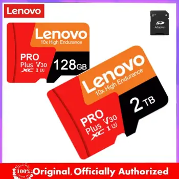 Lenovo mikro atminties SD kortelė 128GB SD kortelė TF Flash Card 2TB 1TB 10 klasės atminties kortelė telefonams Planšetiniai kompiuteriai Fotoaparato SD adapterio dovana