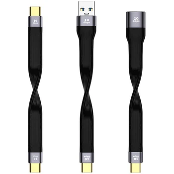 4K USB-C 3.1 Gen 2 kabelis 10G Emark lustas Trumpas C tipo USB-C į USB-C vaizdo sinchronizavimo įkroviklio laidas PD 40W 4K vaizdo įrašas, skirtas macbook pro Air