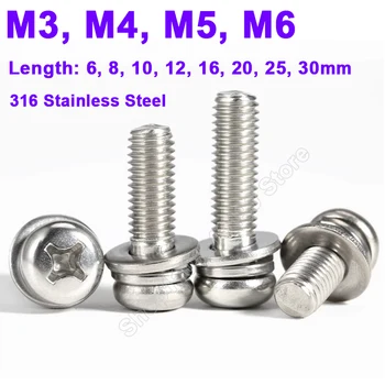 M3 M4 M5 M6 316 Nerūdijančio plieno kryžminis apvalus 
