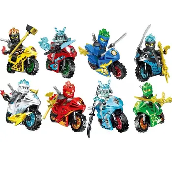 Ninja motociklų modeliai Statybiniai blokai Jay Zane Kai Nya Lloyd Generolas Vex ledo imperatoriaus mini modelio figūrėlės Plytos Vaikai Kalėdos